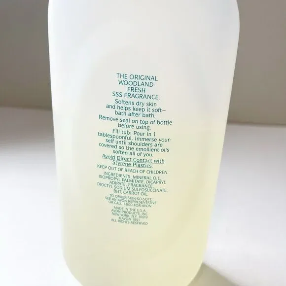 Vintage 90s Avon Skin So Soft Original Bath Oil 1991 75% Full - Picture 3 of 6